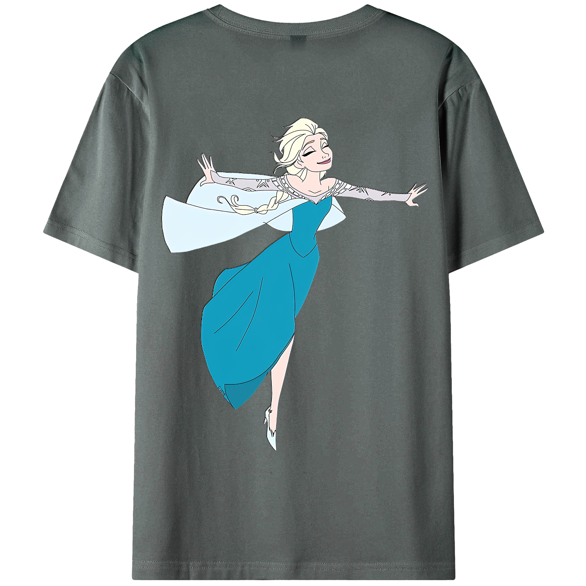 （画像用） アナと雪の女王 アンナ エルサ Frozen Anna Elsa 綿100％ メンズ半袖Tシャツ（バックプリント） 通気性